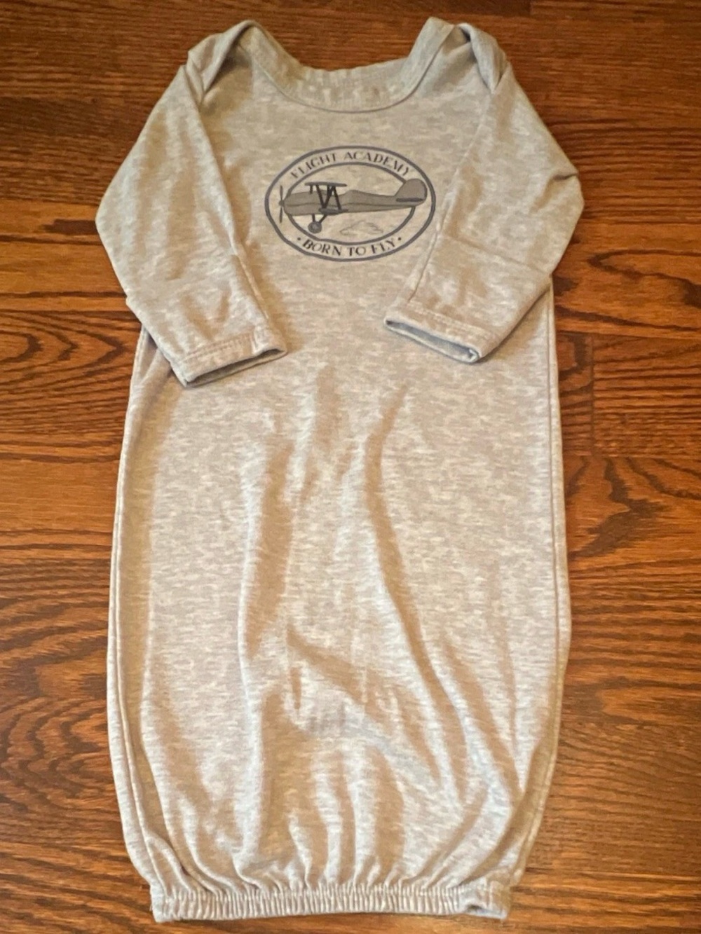 HB 0-6M Unisex Baby Airplane Graphic Sleep Sack One Piece 100% Cotton Gray